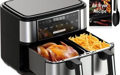 Friteuse double zone 4L+6L : 8 fonctions futées pour familles gourmandes
