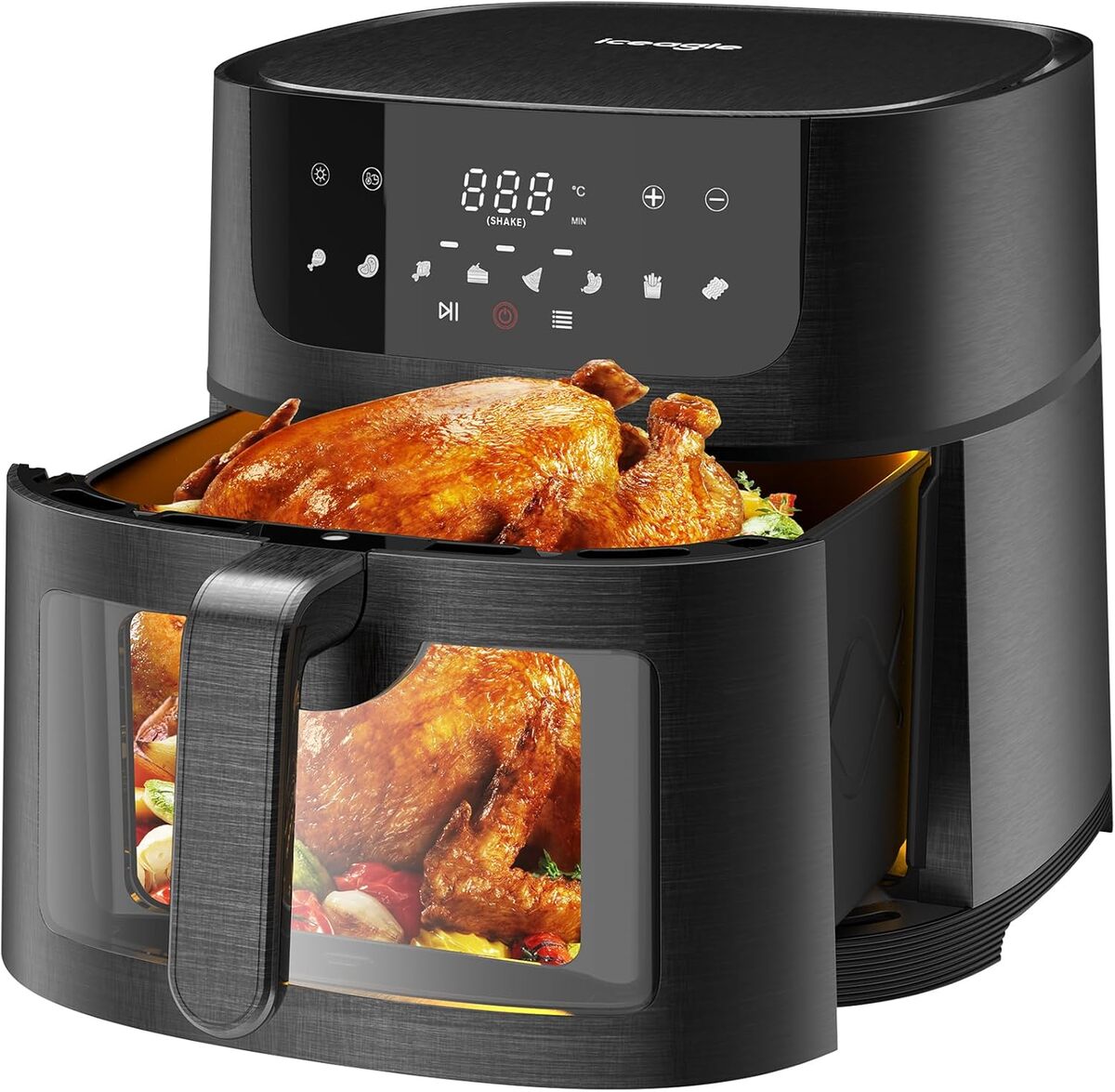 Friteuse à Air Chaud Iceagle AF5515D - Double Zone 10L - 2600W - Argentée