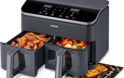 Test de la friteuse sans huile COSORI Air Fryer 2 compartiments : efficacité et faible consommation énergétique