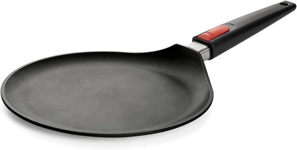Poêle à Crêpes Sans Revêtement 18 Cm - Crêpière Noire Pour Crêpes, Omelettes Et Petits Pains Sur Toutes Cuisinières