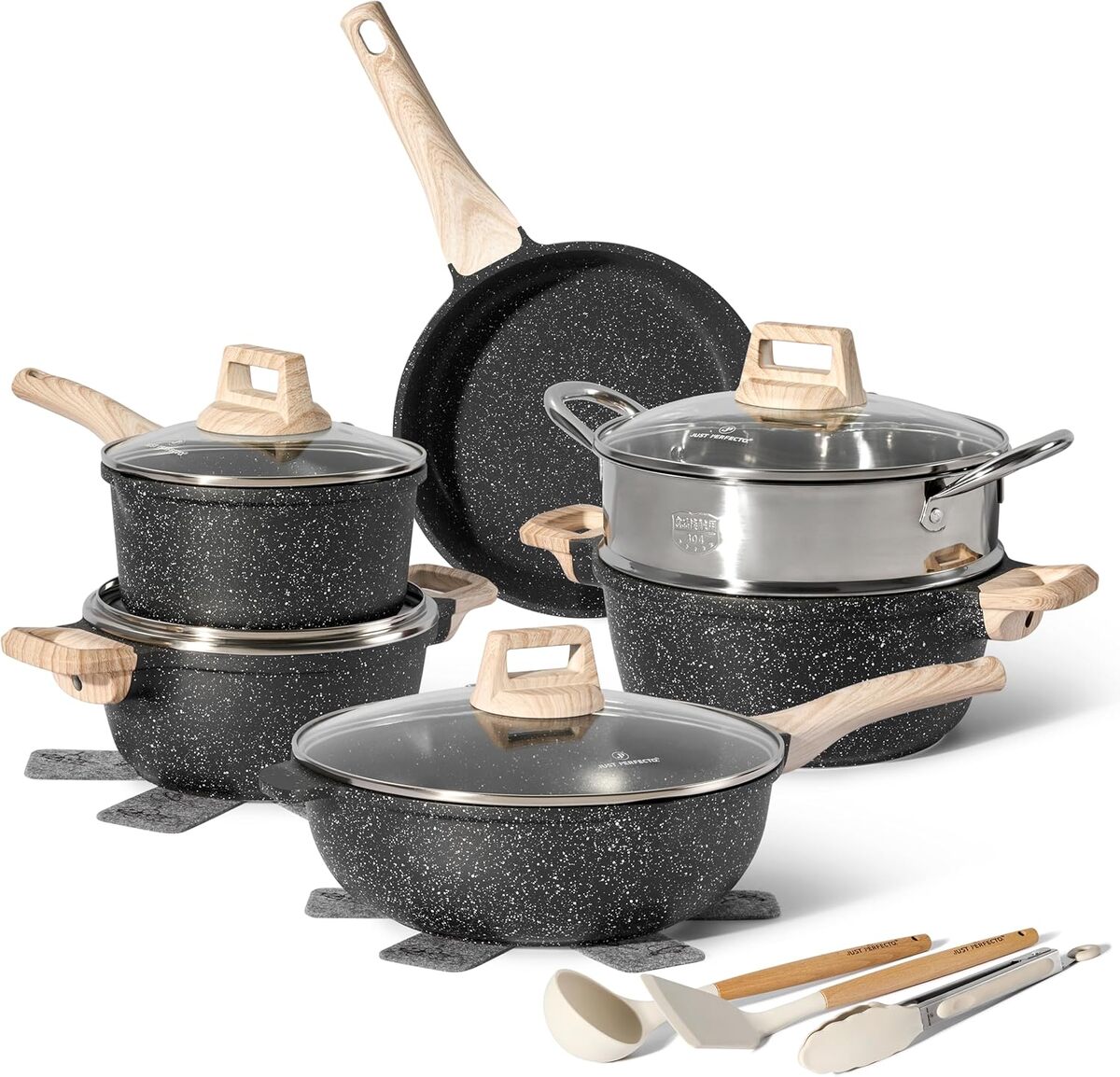 Vogue GJ523 Lot De 4 Récipients Alimentaires Polypropylène Avec Couvercle 1/4 GN 100 Mm - 2,5L