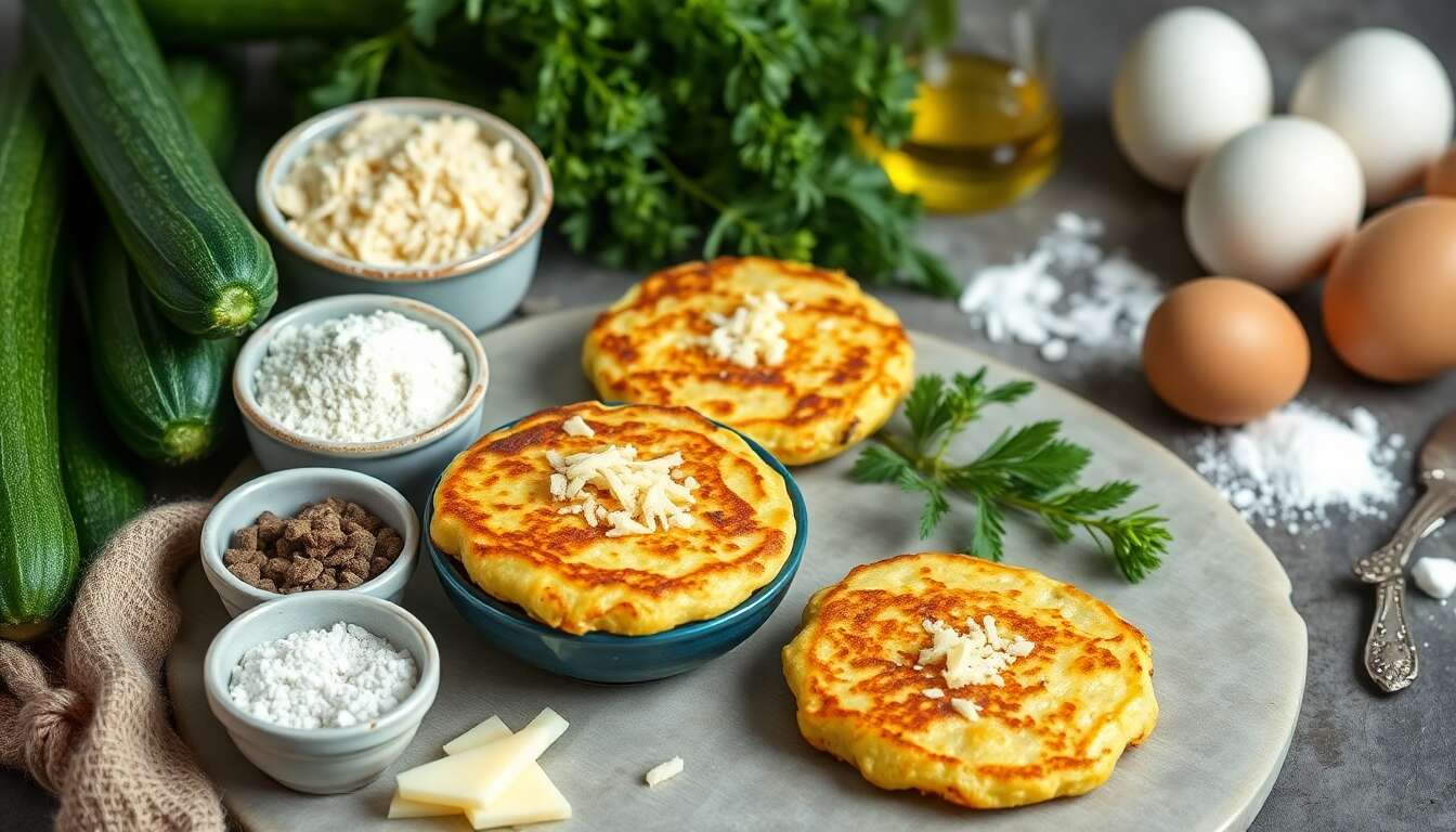 Galettes de courgette au fromage faciles et savoureuses