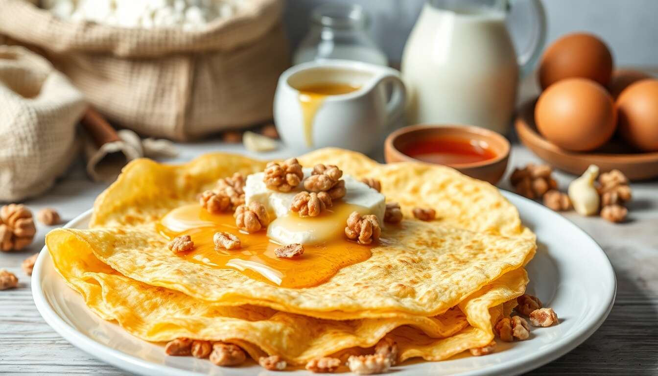 Crêpes au fromage de brebis et miel : une recette gourmande