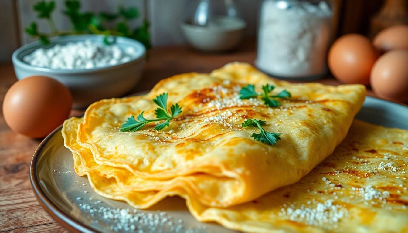 Recette de crêpes à l'ail et au persil