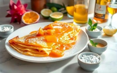 Crêpes Suzette exotiques : recette savoureuse