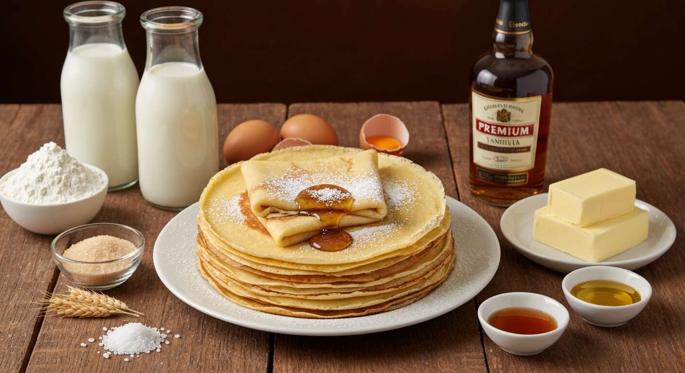 Crêpes traditionnelles au rhum de grand-mère : recette authentique