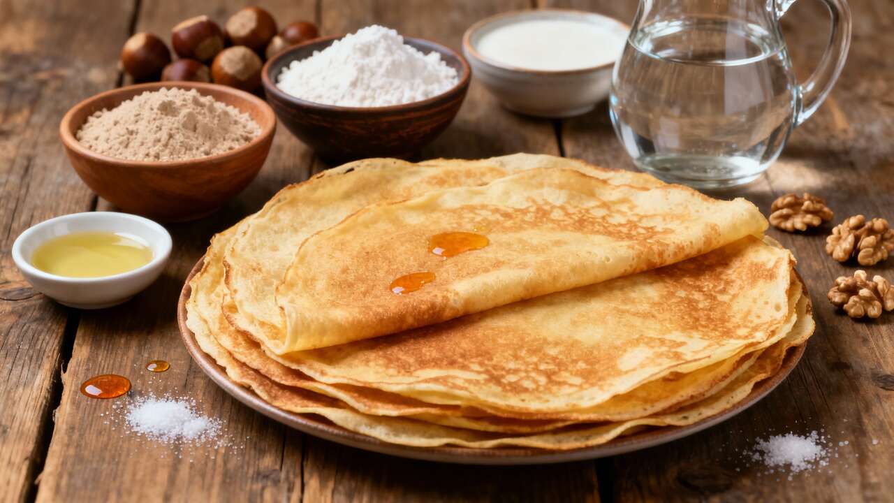 Crêpes Sans Sucre à la Farine de Châtaigne : recette Facile