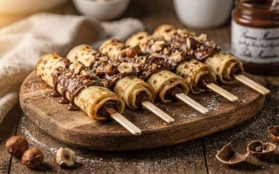 Crêpes Pops à la Pâte à Tartiner Bonne Maman et Éclats de Noisettes