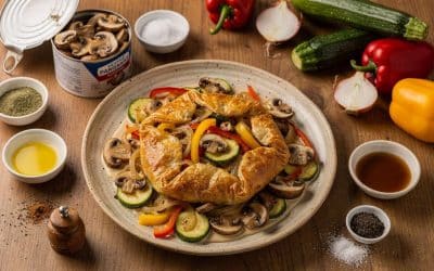 Recette galette croustillante : champignons & légumes par Cyril Lignac