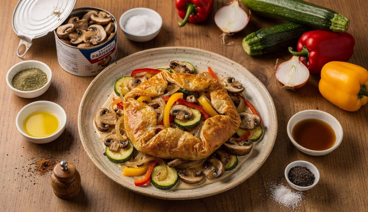 Recette galette croustillante : champignons & l&eacute;gumes par Cyril Lignac