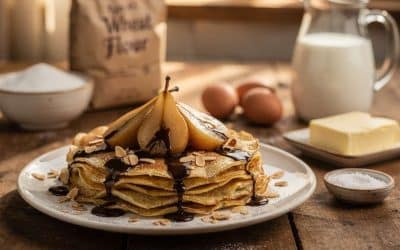 Crêpes aux poires et chocolat au four : recette gourmande
