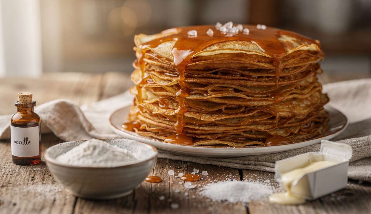 G&acirc;teau de Cr&ecirc;pes au Caramel : recette Facile et D&eacute;licieuse