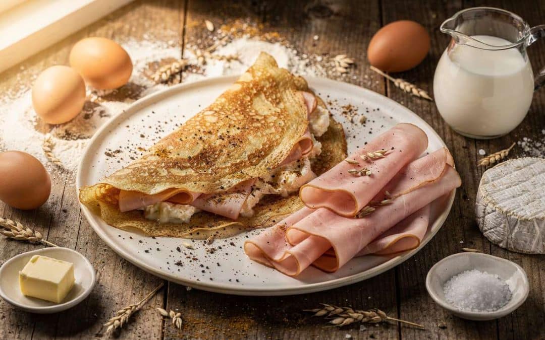 Crêpes au jambon et chèvre : la recette savoureuse