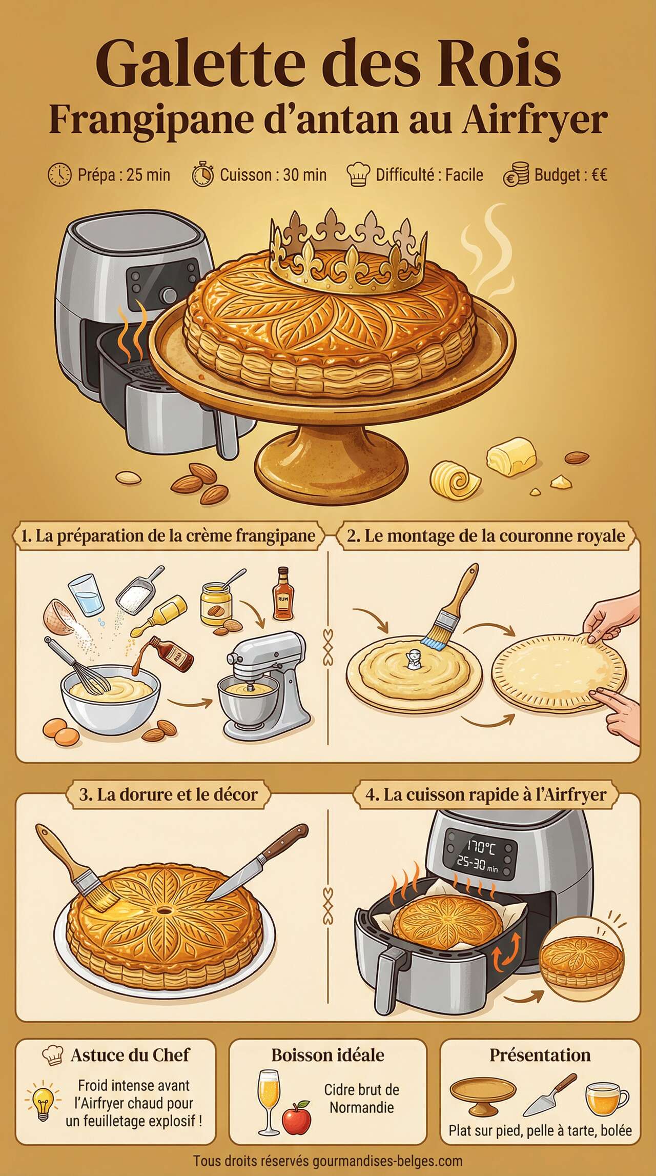 Fiche recette Galette des Rois frangipane d'antan au Airfryer Fiche recette Galette des Rois frangipane d'antan au Airfryer