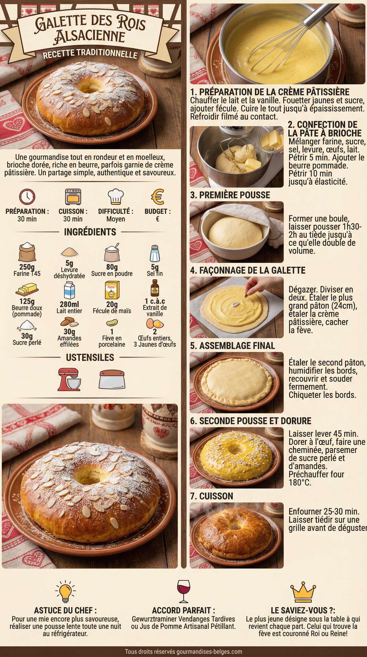 Fiche recette Galette des Rois Alsacienne : recette Traditionnelle