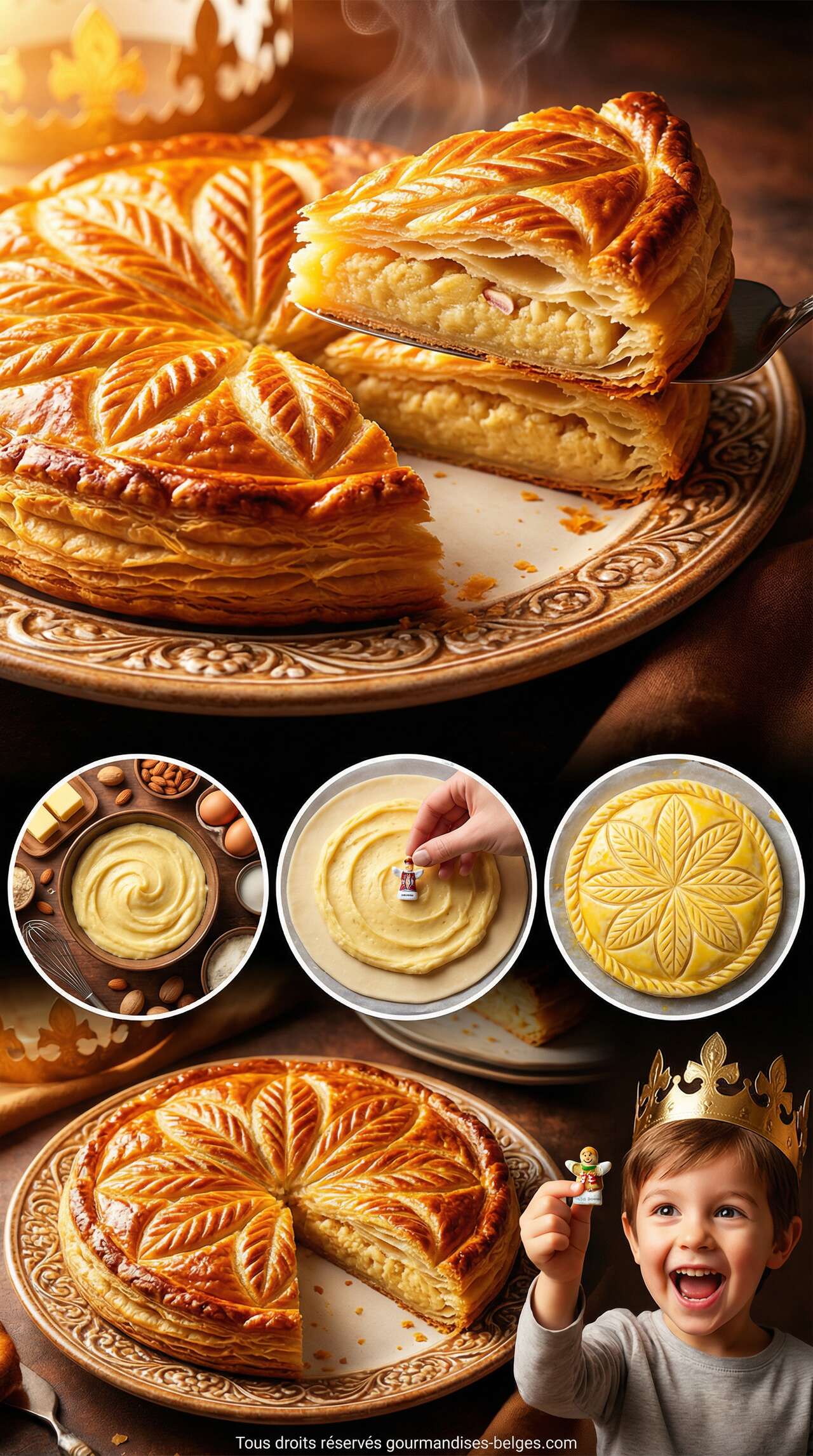 Fiche recette Galette des Rois traditionnelle &agrave; la frangipane : recette facile et savoureuse