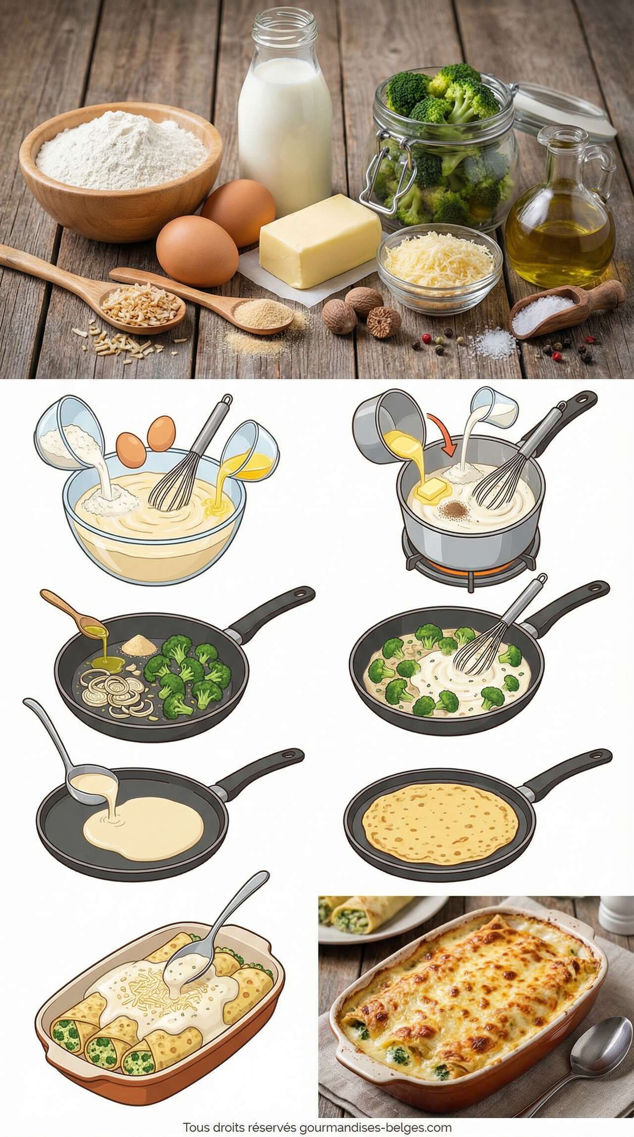 Fiche recette Cr&ecirc;pes au brocoli : recette originale et savoureuse