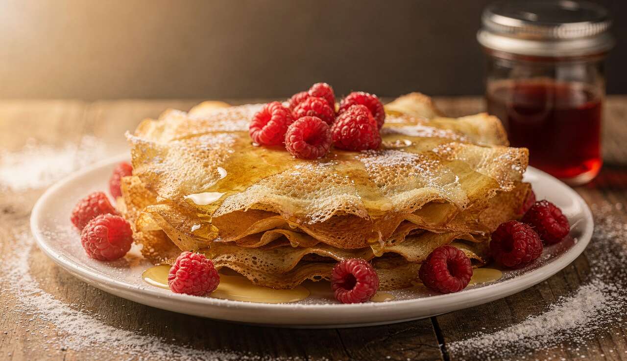 Crêpes aux framboises : recette gourmande facile et rapide