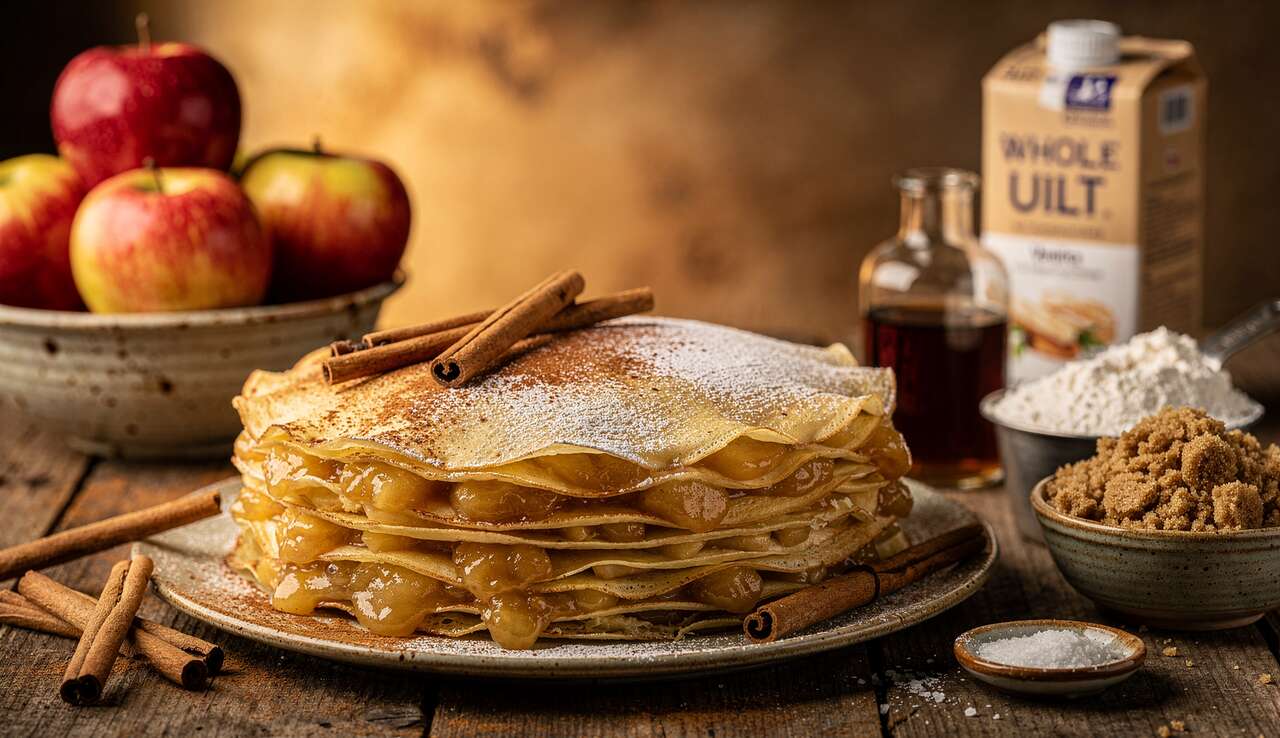Gâteau de crêpes aux pommes : recette facile et savoureuse
