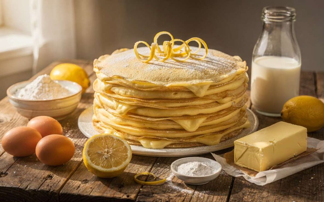 Gâteau de crêpes à la crème de citron : recette facile et savoureuse