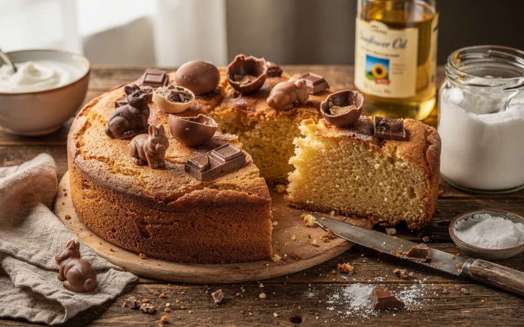 Recette du gâteau au yaourt avec les restes de chocolats de Pâques