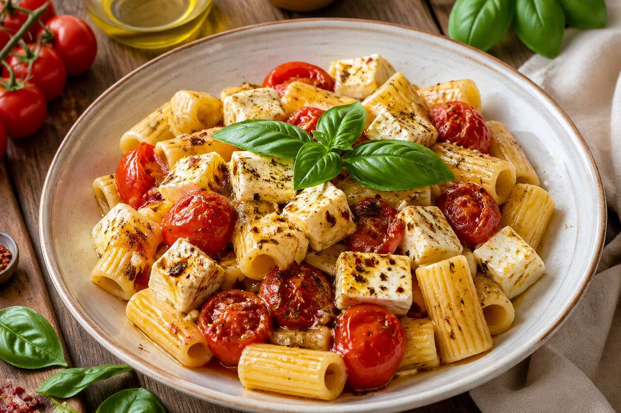 Recette des pâtes à la feta et tomates façon TikTok