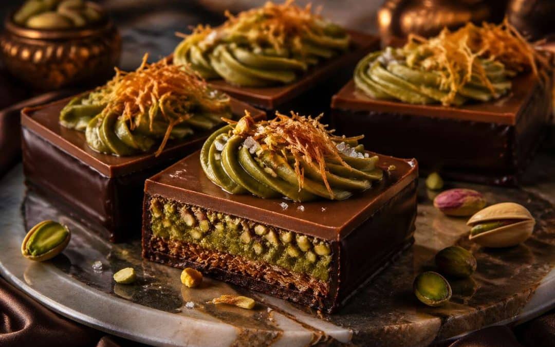 Recette du chocolat de Dubaï croustillant à la pistache et au kadaïf