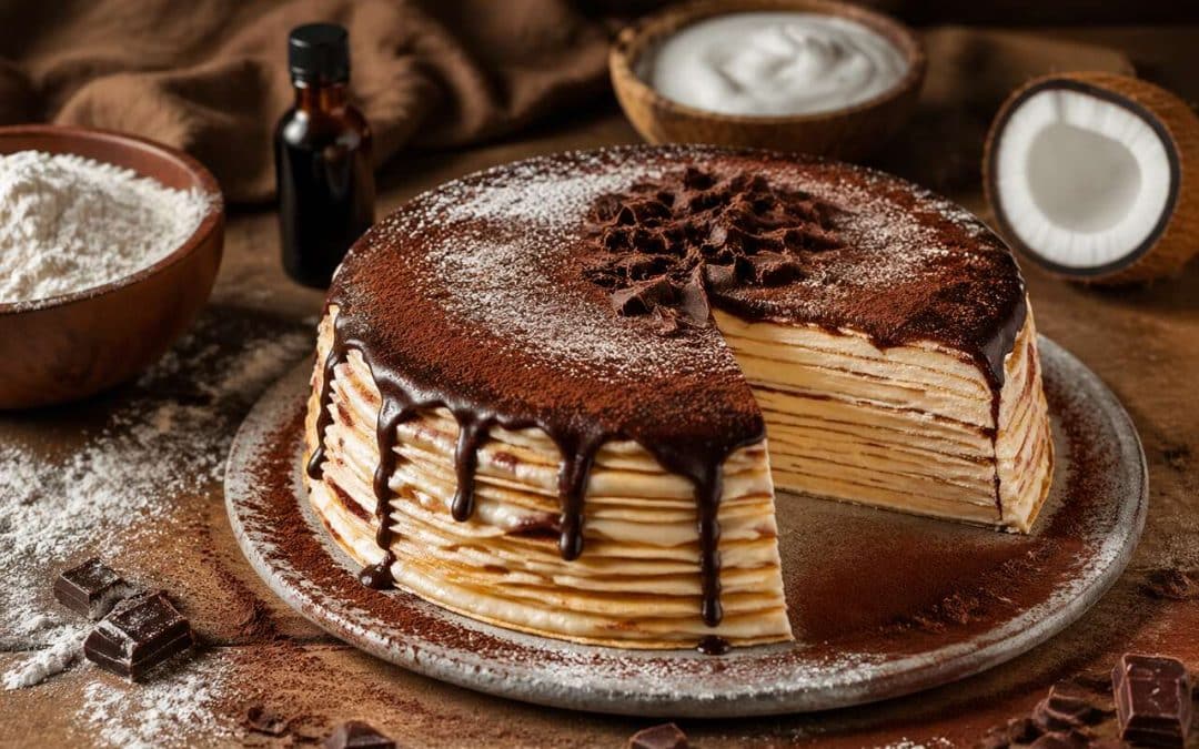 Recette du crêpe layer cake au chocolat et mascarpone
