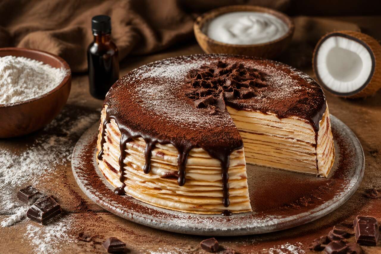 Recette du crêpe layer cake au chocolat et mascarpone