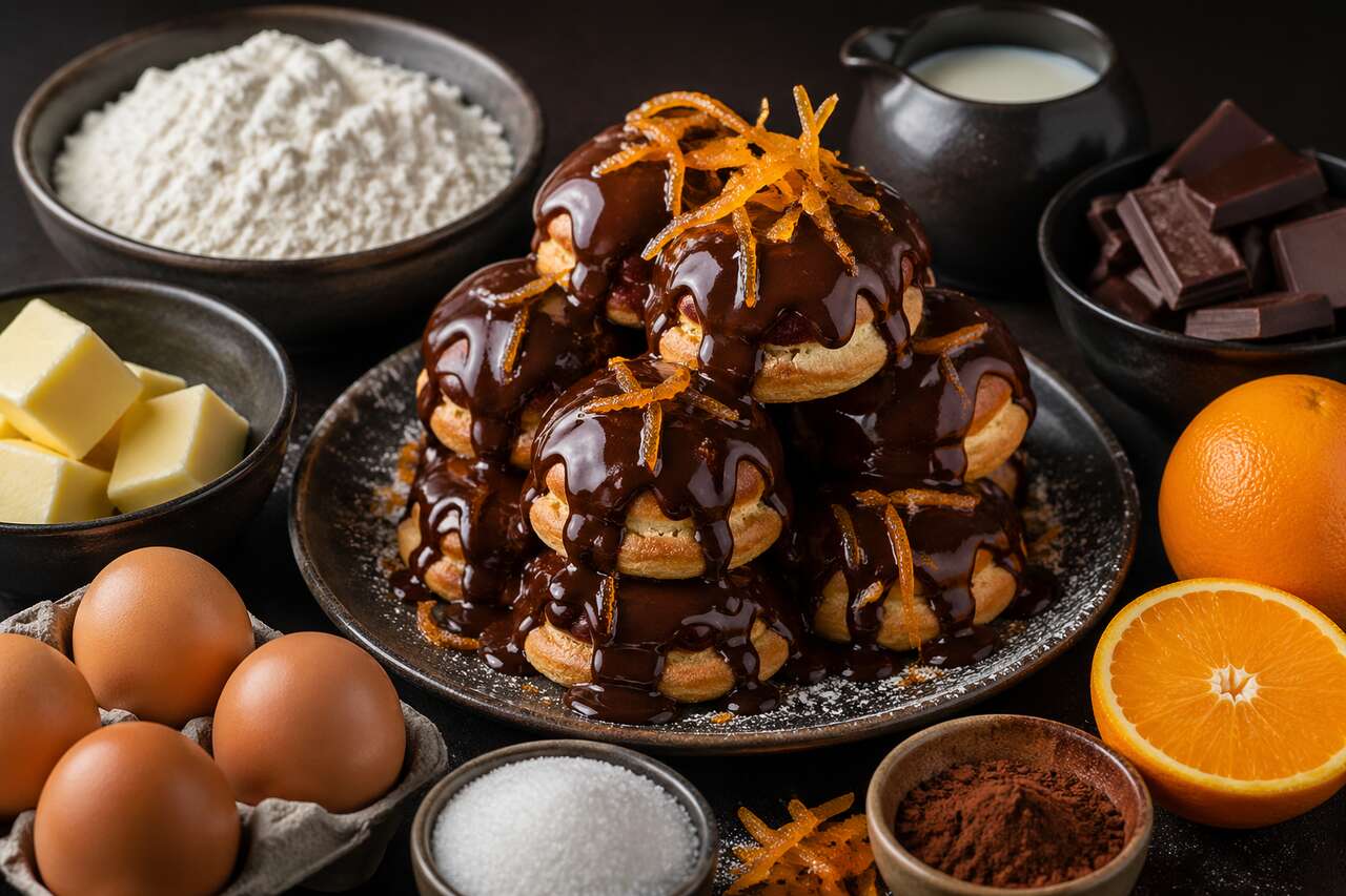 Recette de choux au chocolat coulant et à l'orange