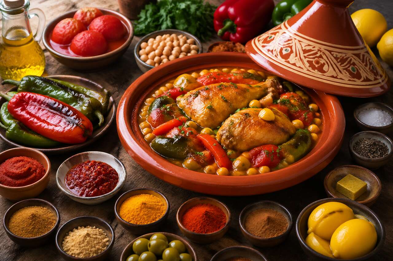 Recette de tajine aux tomates et poivrons facile et savoureuse