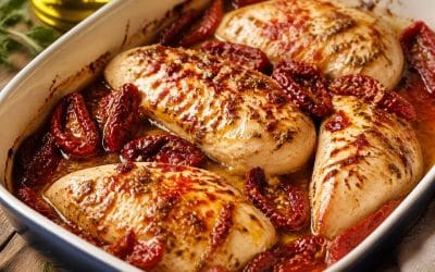 Recette de blancs de poulet aux tomates confites et au piment