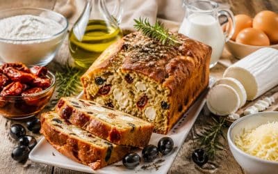 Recette facile de cake au chèvre et tomates séchées