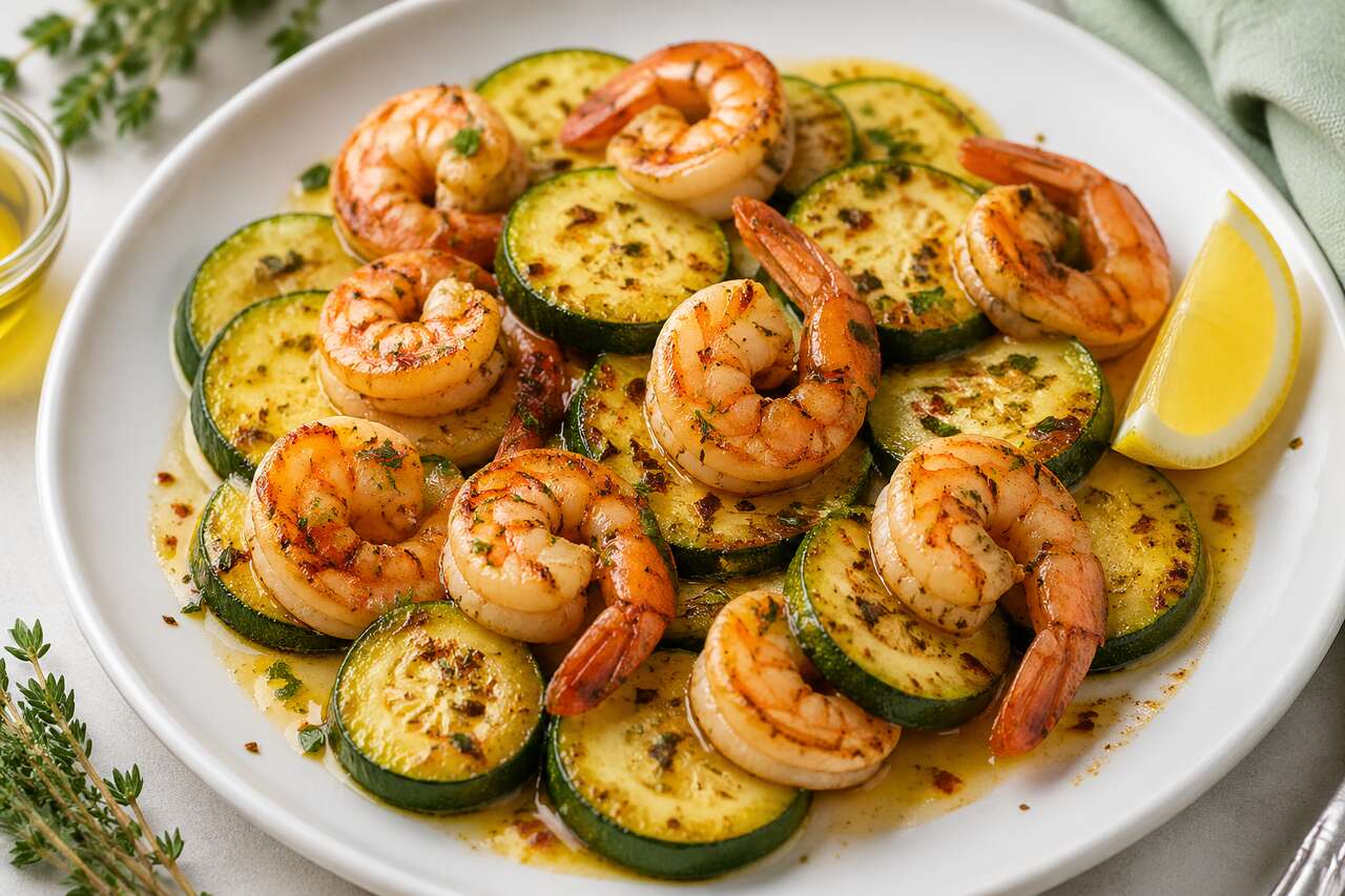 Recette légère de courgettes aux crevettes à l'airfryer : minceur et saveur garanties
