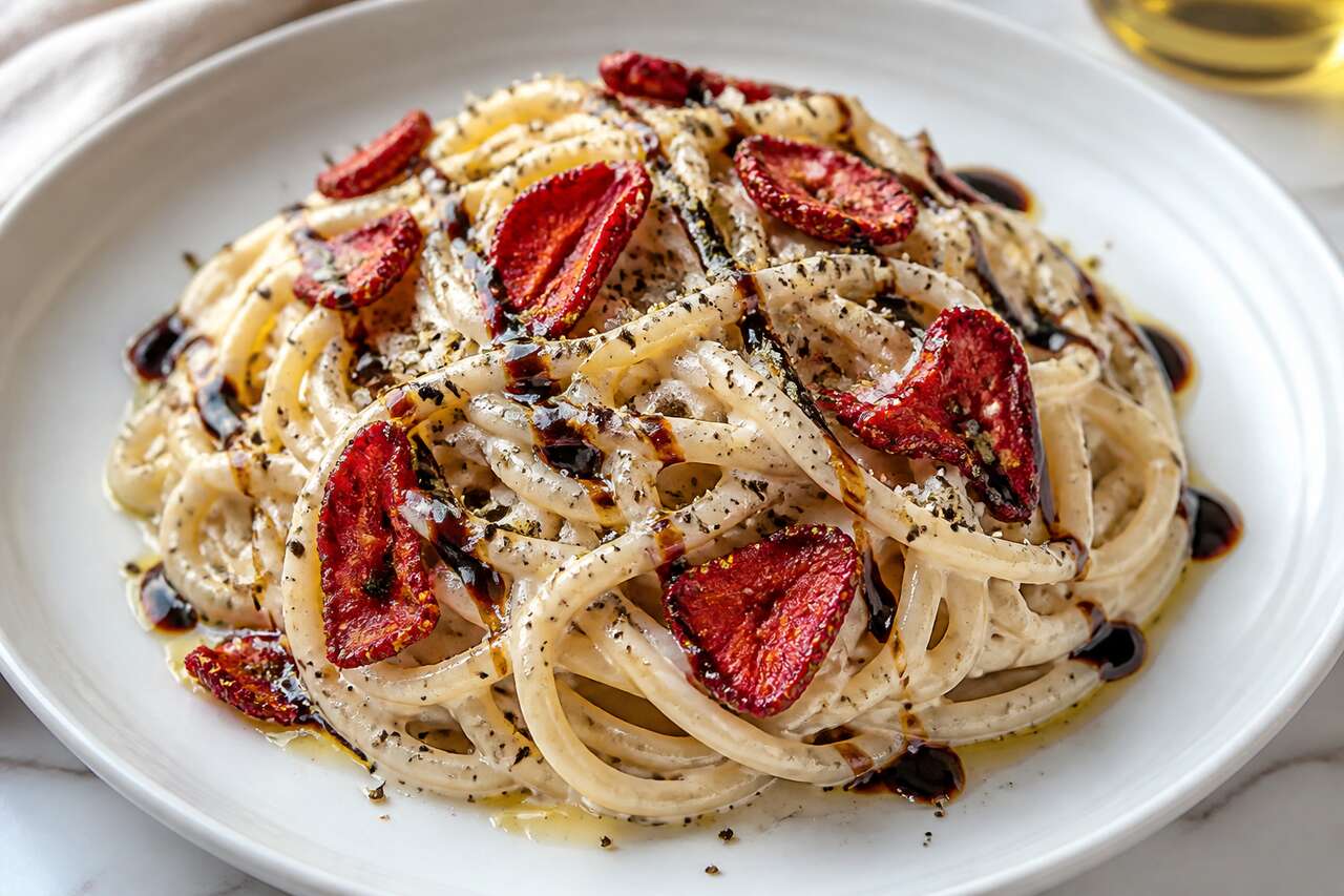 Recette de pâtes à la crème cheese et fraises : un mélange sucré-salé surprenant