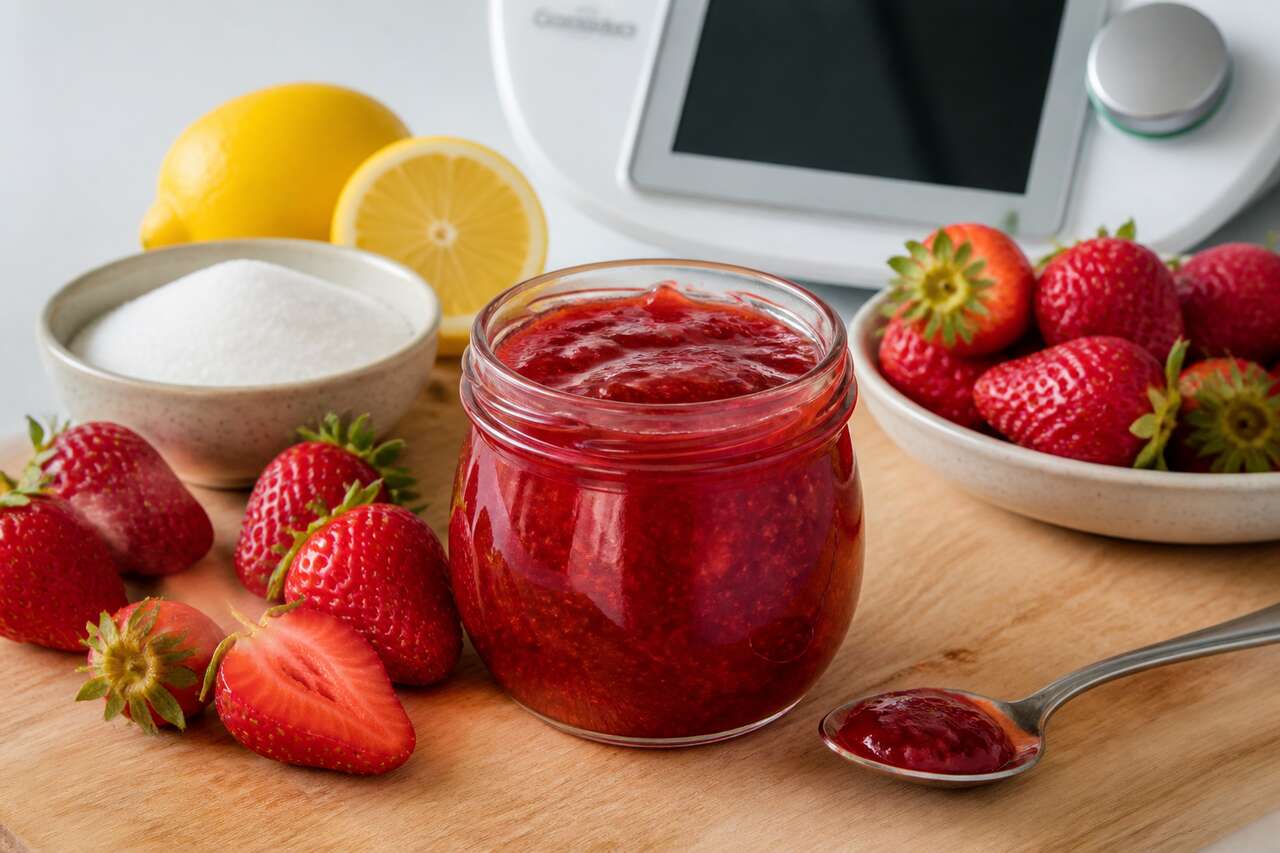 Recette de confiture de fraises au Thermomix sans sucre gélifiant