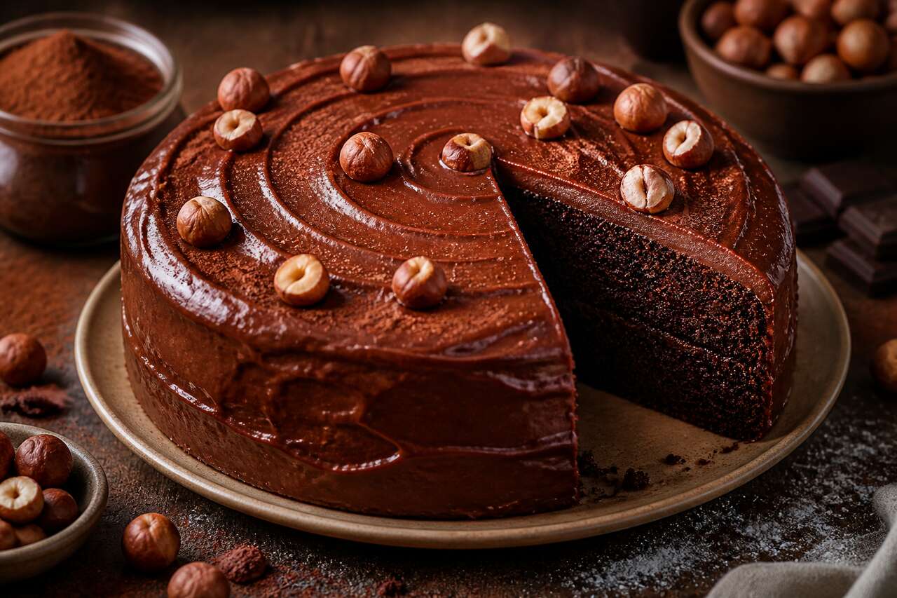 Cake au chocolat et glaçage à la noisette de Camille Maury : la recette gourmande