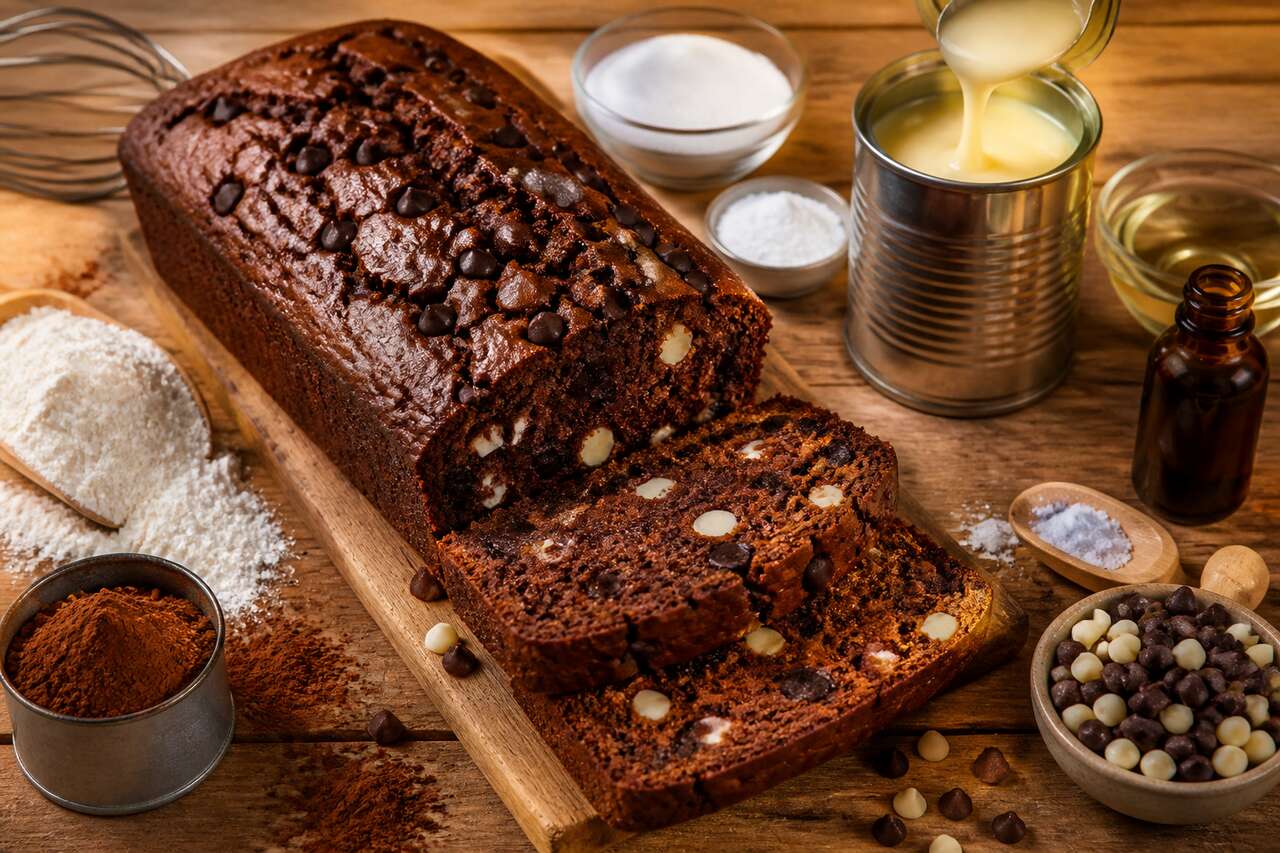 Cake au chocolat truff&eacute; de p&eacute;pites : la recette ultra gourmande
