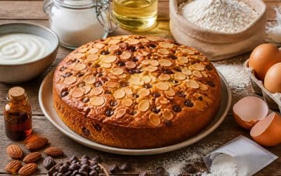 Recette du gâteau au yaourt aux amandes et pépites de chocolat