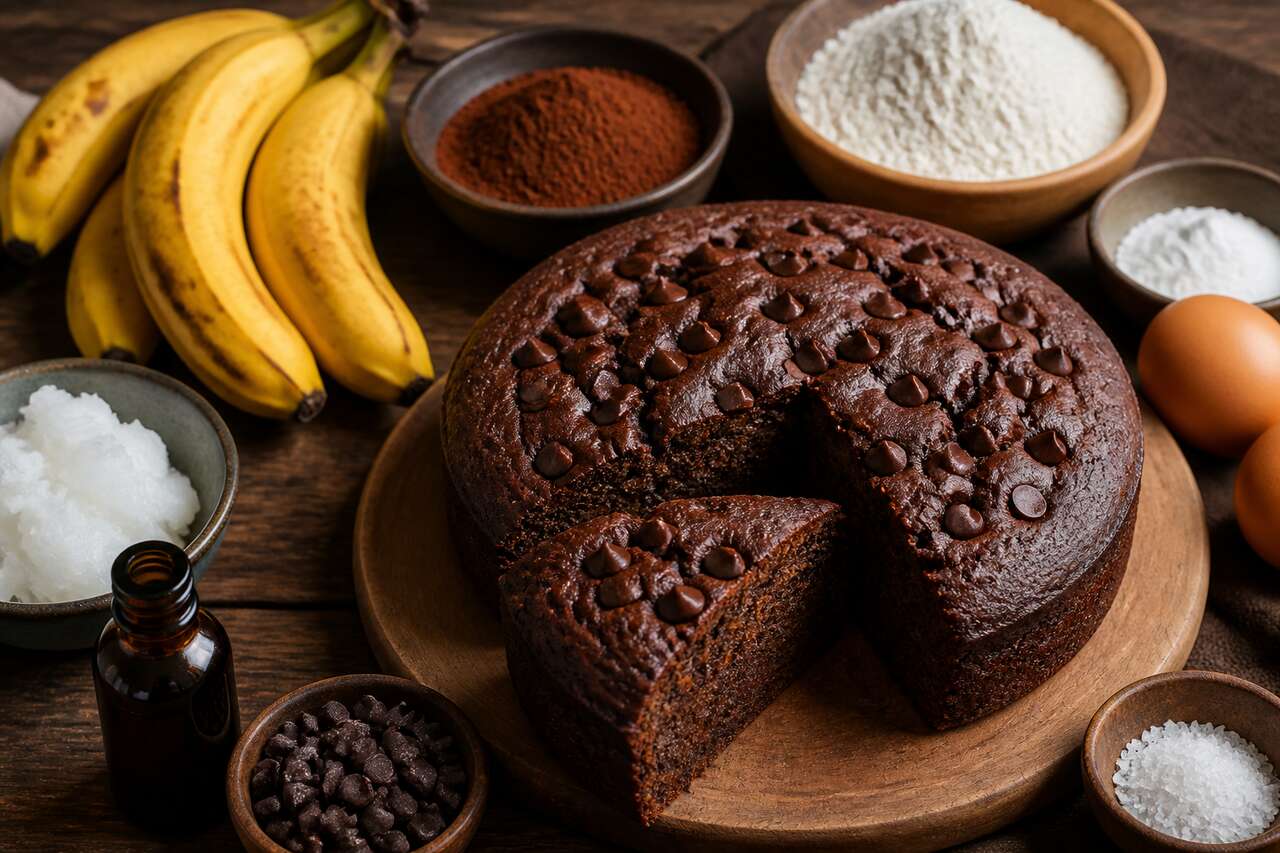 Recette de g&acirc;teau banane chocolat sans sucre