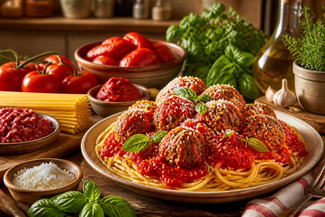 Spaghetti aux boulettes et sauce tomate : la recette réconfortante à refaire chez soi