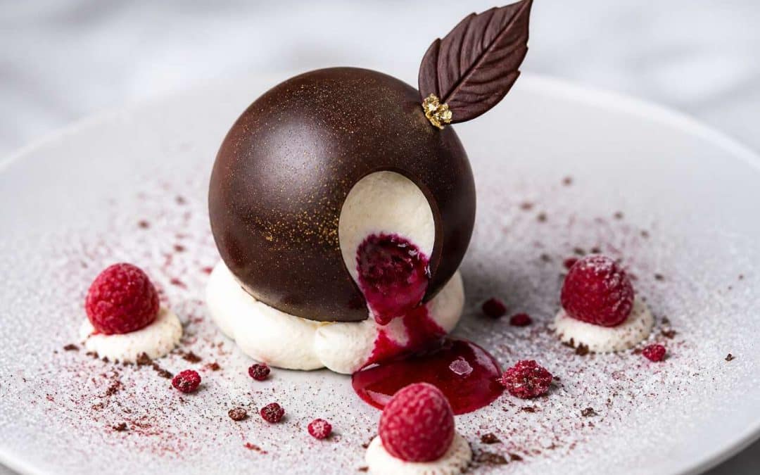 Recette de sphère surprise framboise et chocolat