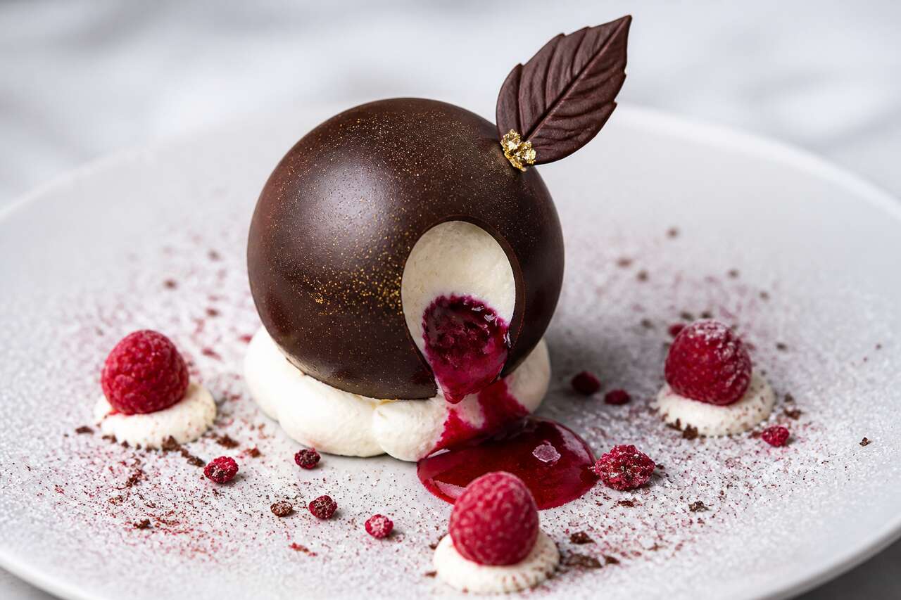 Recette de sphère surprise framboise et chocolat