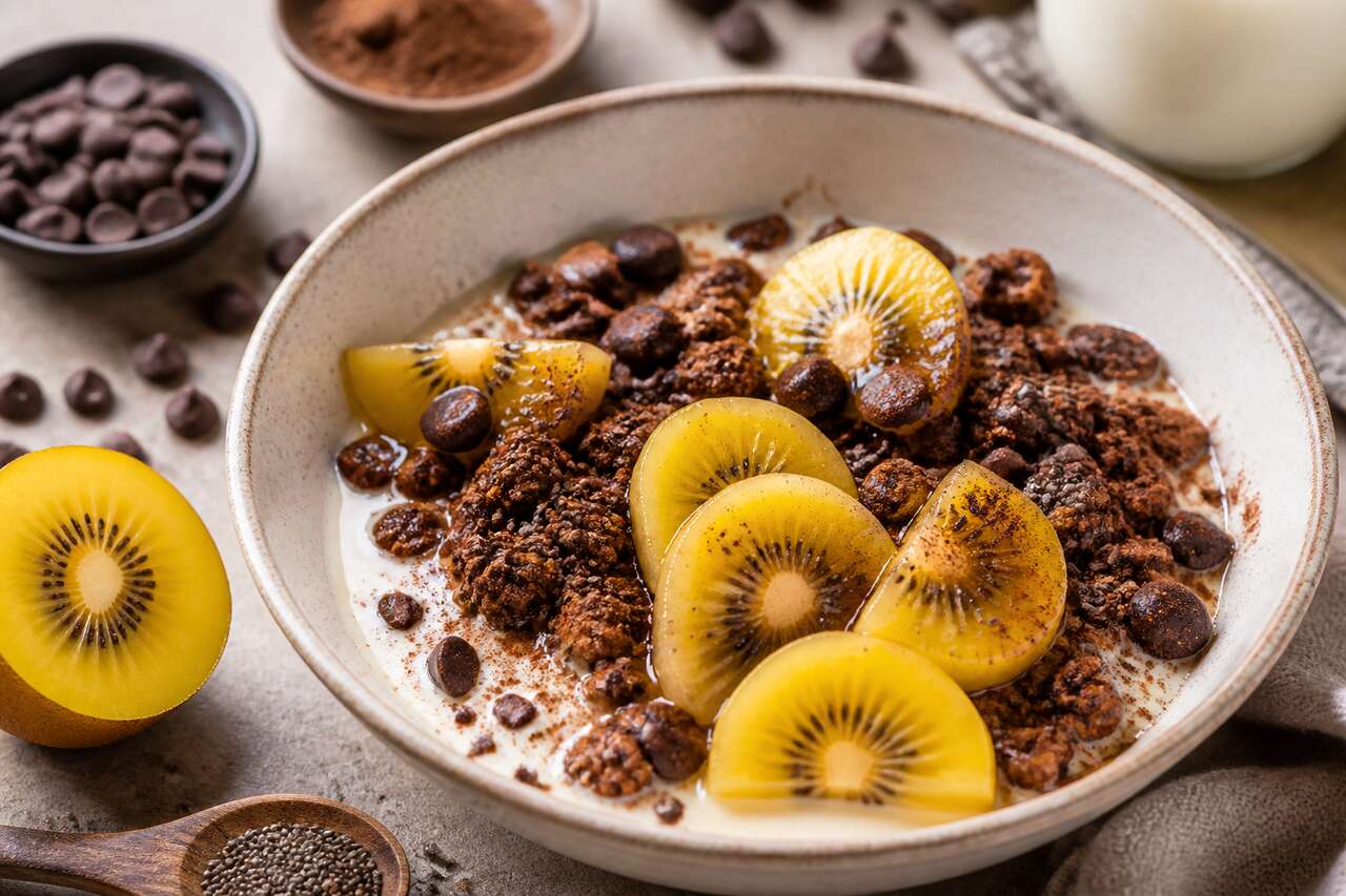 Recette de céréales au kiwi Zespri SunGold et chocolat
