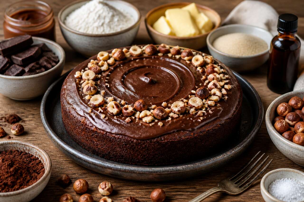 Recette du gâteau chocolat noisette au Thermomix