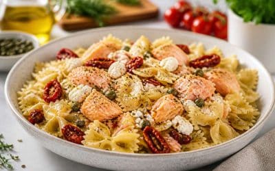 Farfalles express au saumon, feta et tomates : la recette rapide et gourmande