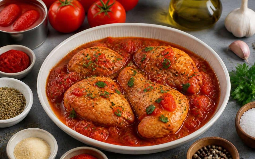 Recette facile d'escalopes de poulet à la tomate au Cookeo