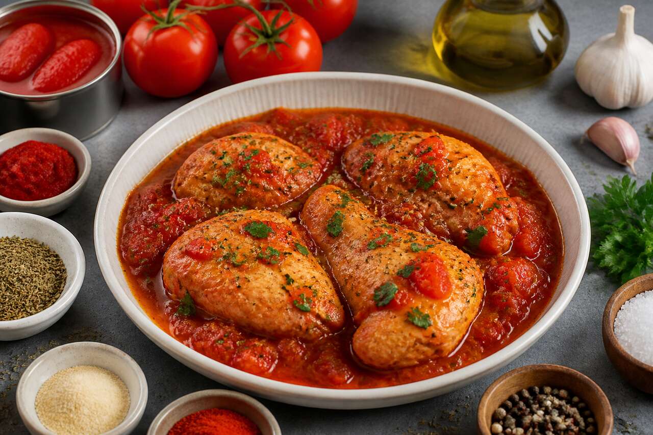 Recette facile d'escalopes de poulet à la tomate au Cookeo