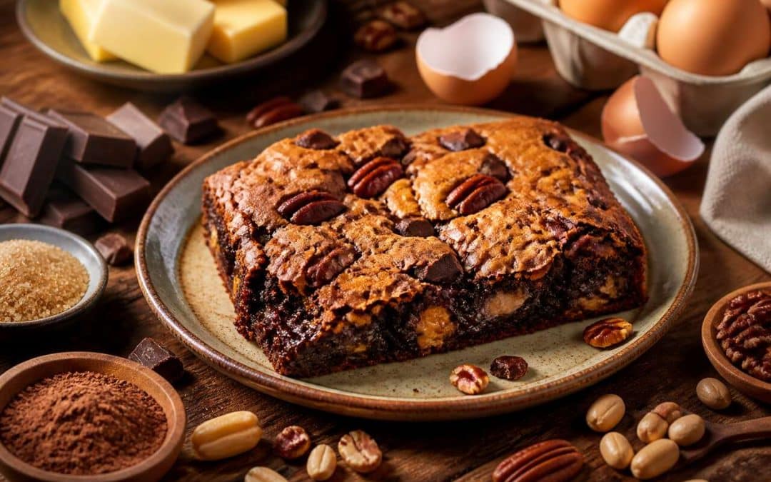 Recette de brookie au chocolat, cacahuètes et pécan