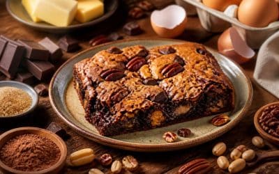 Recette de brookie au chocolat, cacahuètes et pécan